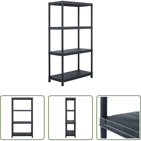 Étagère de salon - Étagère de rangement Noir 100 kg 60x30x138 cm Plastique (1/5)