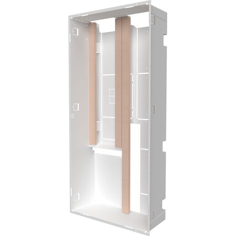 Atole – Bac d'encastrement mural en acier blanc – 2 travées 13 modules – Dimensions H. 1145 x L. 550 x P. 200 mm – Support de prises intégré