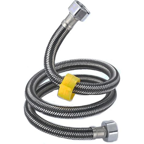 Doppelseitiger Zulaufschlauch (2er-Pack) – 20 cm langer, umflochtener Edelstahlschlauch mit Muttern aus Edelstahl 304 (1/5)