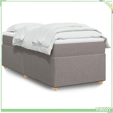 Sommier à lattes avec matelas et surmatelas - 7291712426025 - 80x200 cm - Tissu taupe - Matelas ressorts ensachés 20 cm (1/5)