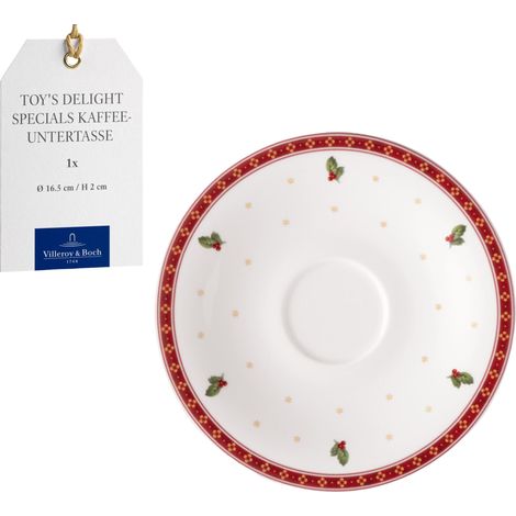 sous-tasse pour café, dessous de tasse, petite assiette en porcelaine, vaisselle de Noël, 16,7 cm Ø, résistant au lave-vaisselle et au four à micro-ondes (1/5)