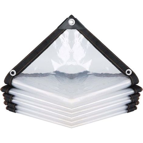 Bâche imperméable transparente – 2 x 2 m – Oeillets renforcés – Isolation thermique, protection contre la pluie (1/4)