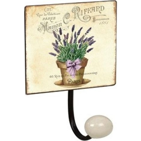 Percha pared 1 pomo porcelana lavanda 4 blanco nesu