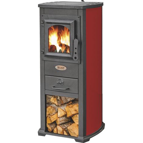 STUFA LEGNA 5.0 KW BERNA LUX ROSSO (1/4)