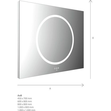 emco MI 240+ miroir lumineux LED, 1 découpe lumineuse ronde, (1/2)