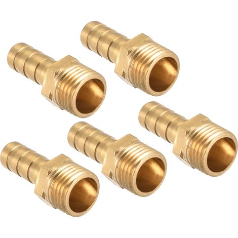 8mm Raccord Cannelé À G1/4 Filet Mâle Tuyau Laiton Or 5Pcs (1/5)