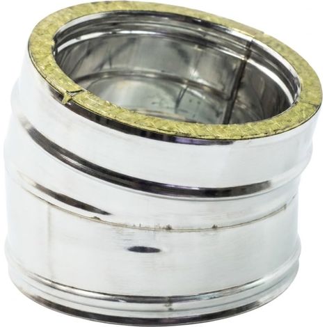 MAKA Curva 15° Canna Fumaria Doppia Parete 50 Inox Ø 80 mm (esterno 180) (1/5)