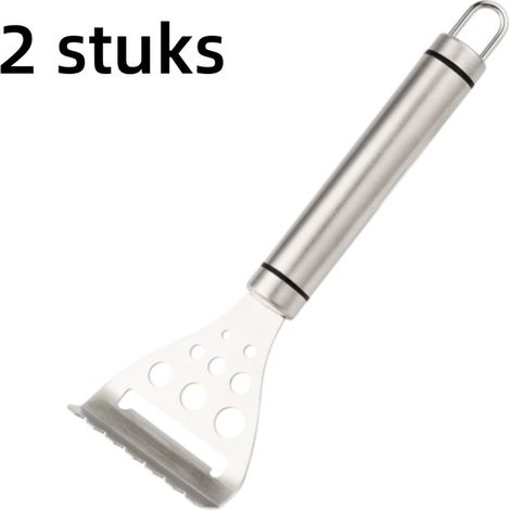 Lot de 2 spatules coupe fromage en acier inoxydable pour fromage beurre et chocolat 18,8 x 6 cm compatibles lave vaisselle couleur argent (1/5)