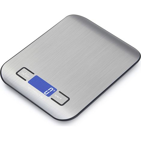 Balance de cuisine numérique en grammes et onces, idéale pour la perte de poids, la pâtisserie, la cuisine, le régime cétogène et la préparation des repas, en acier inoxydable 304.-AquaForge (1/5)
