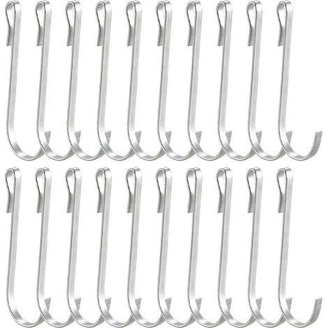 20 Pièces Petit Crochet S de Suspension, Crochet S Acier Inoxydable, Crochet Multifonctions, Mini Crochet en S, Petit Crochet Plat, pour Salle de Bains Chambre Bureau Cuisine (Argent) (1/5)