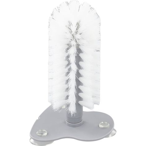 Brosse de nettoyage de tasse avec ventouse pour évier de cuisine, support mural, brosse à récurer en verre pour tasses et ustensiles de bar, outil de nettoyage paresseux à forte aspiration 12 (1/5)