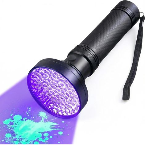 Lampe torche UV à lumière noire, 100 LED, pour la détection d'urine de chien/chat et de scorpions. (1/5)