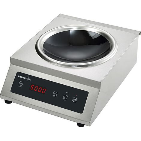 Plan de cuisson wok à induction de table Ø 330 mm 5 kW - 400V 398x515x183 mm - VIRTUS (1/3)
