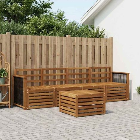 vidaXL Outdoor Sofa Set 5 pcs Natural Solid Acacia Wood (1/5)