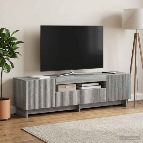vidaXL LED TV Cabinet EDE 153 x 35 x 43 cm Grey Sonoma Engineered Wood (1/5)