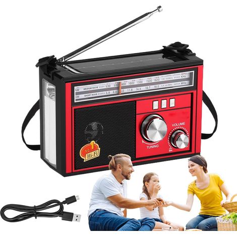 Tragbare AM-FM-Radios – batteriebetriebenes Campingradio – wasserdichte Campingausrüstung mit Griff und Überlebensausrüstung für Wanderungen und Stromausfälle