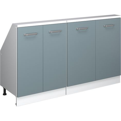 Ensembles de meuble de rangement sous pente Rion, Bleu-gris/blanc, Lot de 2, Vicco