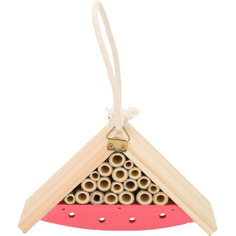 Maison à insectes suspendue en bois coloré, hôtel à insectes pour abeilles et insectes bénéfiques, fournitures de jardin (1/5)