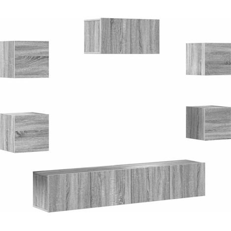 Maison Exclusive - 7-tlg. TV-Schrank-Set Grau Sonoma Holzwerkstof