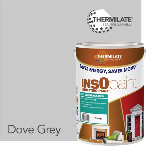 InsOpaint Anti Condensation Paint - Stops Condensation on Interior Walls & Ceilings - Manhattan Grey - 5L (1/5)