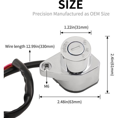 Motorcycle starter switch 37110-38A04, compatible with Suzuki ignition locks. (1/4)