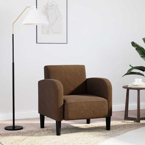 Fauteuil canapé avec accoudoirs en similicuir marron, 69 x 67 x 70 cm - PANGIVO (1/5)
