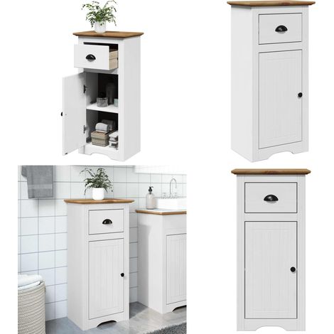 vidaXL Badschrank BODO Weiß und Braun 44x30x90 cm (1/5)