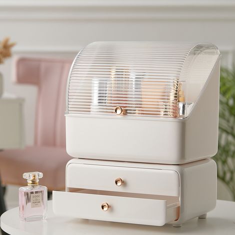 Separable Dustproof Desktop Makeup Cosmetic Organizer with Drawers (1/5)