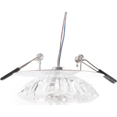 Lampe LED Encastrée Plafond 3W - Spot Crystal Transparent - SMD5730 - Verre & Acier Inoxydable - Diamètre 5-9cm - 431g - Lumière Chaude sans Flicker pour Salon Bureau