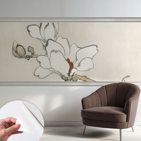 Papier peint autocollant adhésif avec imprimé motifs uniques apparence moderne Magnolias délicats 250x104 cm (1/5)