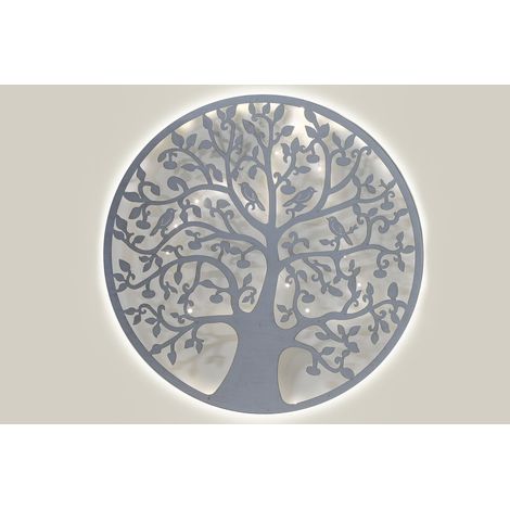 Decoracion Pared Led Metal 99X2X99 Arbol Blanco (1/5)