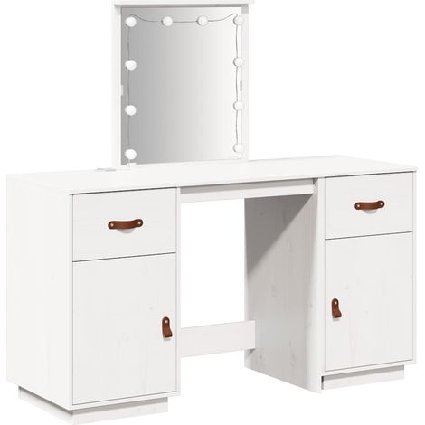 Maison Exclusive - Set Toeletta con LED Bianco in Legno Massello di Pino