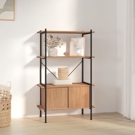 Scaffalatura 4 Livelli con Mobile 80x40x130 cm Acciaio e Legno vidaXL (1/5)