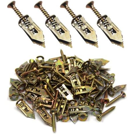 royaluxe-100pcs vis d'ancrage auto-perceuses pour cloisons sèches, Kit d'ancrage pour marteau, fixations pour plaques de plâtre zinguées