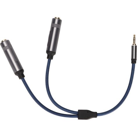 Câble Y stéréo 3.5mm mâle vers double 6.35mm femelle pour PC, 0.3m (1/5)