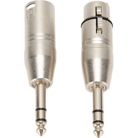 Adaptateur TRS 6,5 mm vers XLR (2 pièces) - Connecteur stéréo symétrique 6,5 mm TRS mâle vers XLR 3 broches femelle et mâle (1/5)