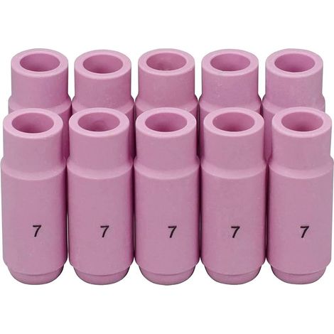 Buse en alumine et cuves céramiques pour soudure TIG Buses 10N47, 7 avec orifice de 11,0mm - Pour chalumeau de soudure TIG QQ300, PTA, DB, SR, WP 17, 18, 26 - Pack de 10 (1/5)