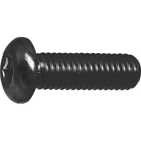 Linsenschrauben M5x 8 - Linsenkopfschrauben mit Innensechskant ISO7380, schwarz verzinkt
