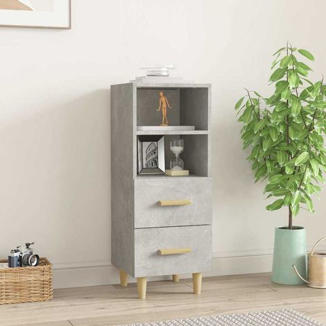 Buffet - Armoire de rangement Enfilade Gris béton 34,5x34x90 cm Bois d'ingénierie BV333655 - BonneVie (1/5)