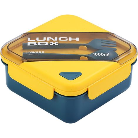 Boite A Repas Bento - 1000 ML - 2 Compartiments Avec Contenant Pour Soupe Et Couverts Integres - Micro-ondes Et Lave-Vaisselle Acceptes - PP Sans BPA - 1 Piece