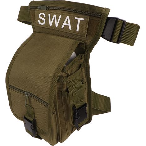 Sacoche de cuisse utilitaire en toile Oxford imperméable, grande capacité, pack sportif pour extérieur, couleur vert olive (1/5)