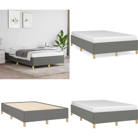 Bettgestell ohne Matratze Dunkelgrau 120x190 cm Stoff - Bettrahmen - Holzrahmen - Doppelbett - Einzelbett - Lattenrost - Home & Living (1/5)