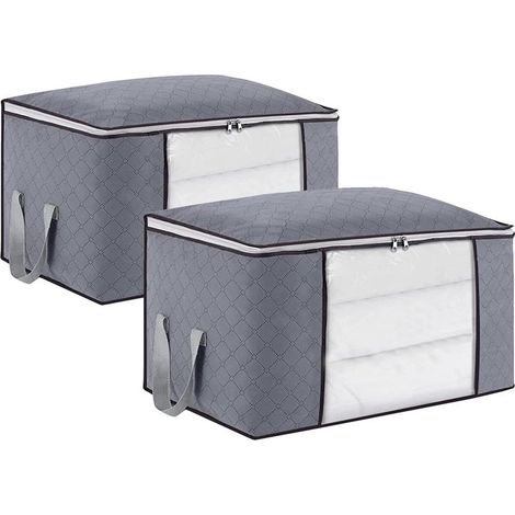 Sac de Rangement pour Couette en épais Non-tissé, Sac de Rangement sous Lit, Sac de Rangement Vetement, 60 x 40 x 35 cm (1/5)