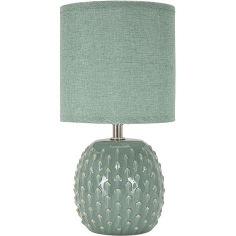 Lampe à Poser en Céramique "Pontus" 27cm Turquoise (1/5)