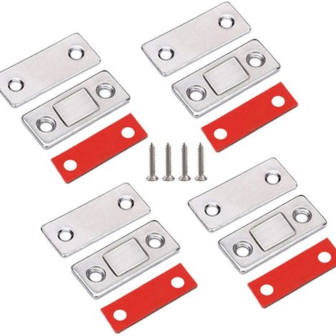 Aimants pour armoire Jooheli, lot de 8 fixations magnétiques ultra-fines pour porte à loquet magnétique de placard de cuisine, verrou magnétique (1/5)