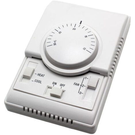 Interrupteur rotatif de contrôle de température, thermostat mécanique, adapté à la régulation de température des ventilo-convecteurs de climatisation (1/4)