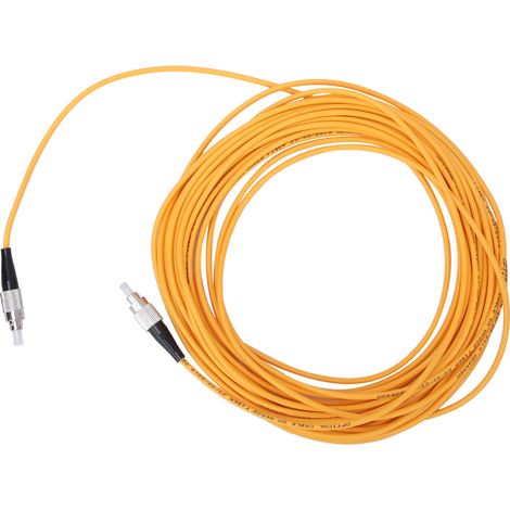 Câble fibre optique monomode 10m, connecteurs FC/UPC à FC/UPC, cordon de brassage jaune, saut de liaison réseau, faible perte, haut débit. (1/5)