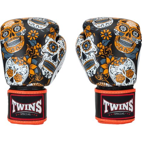 Guantoni da boxe Twins Special Fancy FBGVL3 da 12 oz, colore arancione. (1/5)