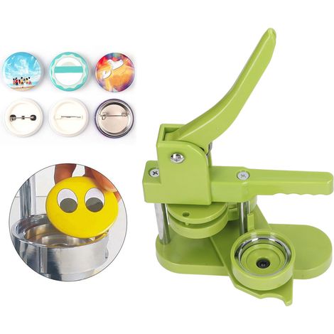 DIY-Anstecknadel-Set mit Knopfmaschine und Rotations-Anstecknadelmaschine mit 100 Knöpfen, einem Kreisschneider und einem Zauberbuch (25 mm) (1/5)