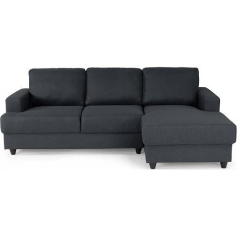 Canapé d'angle droit 4 places Paul - Tissu gris anthracite - L 215 x p 140 cm (1/5)